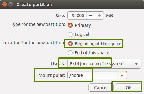 home partition